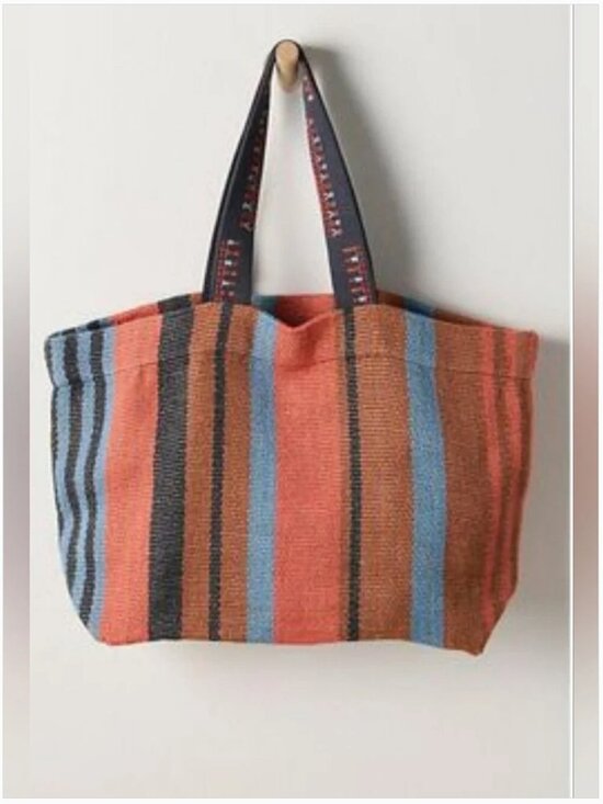 Free People Handbags - Free People NWT Copacabana Tote Canvas Striped Large Bag